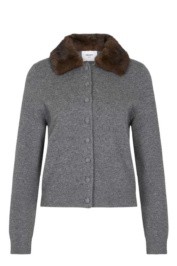 Cardigan mit Fake Fur Kragen